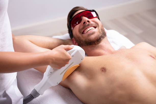 IPL Hair Removal Male - Uses controlled pulses of broad-spectrum light to target melanin in hair follicles. The light energy is converted to heat, disabling the follicle and reducing future hair growth over a series of treatments. (No intimate areas will be offered).